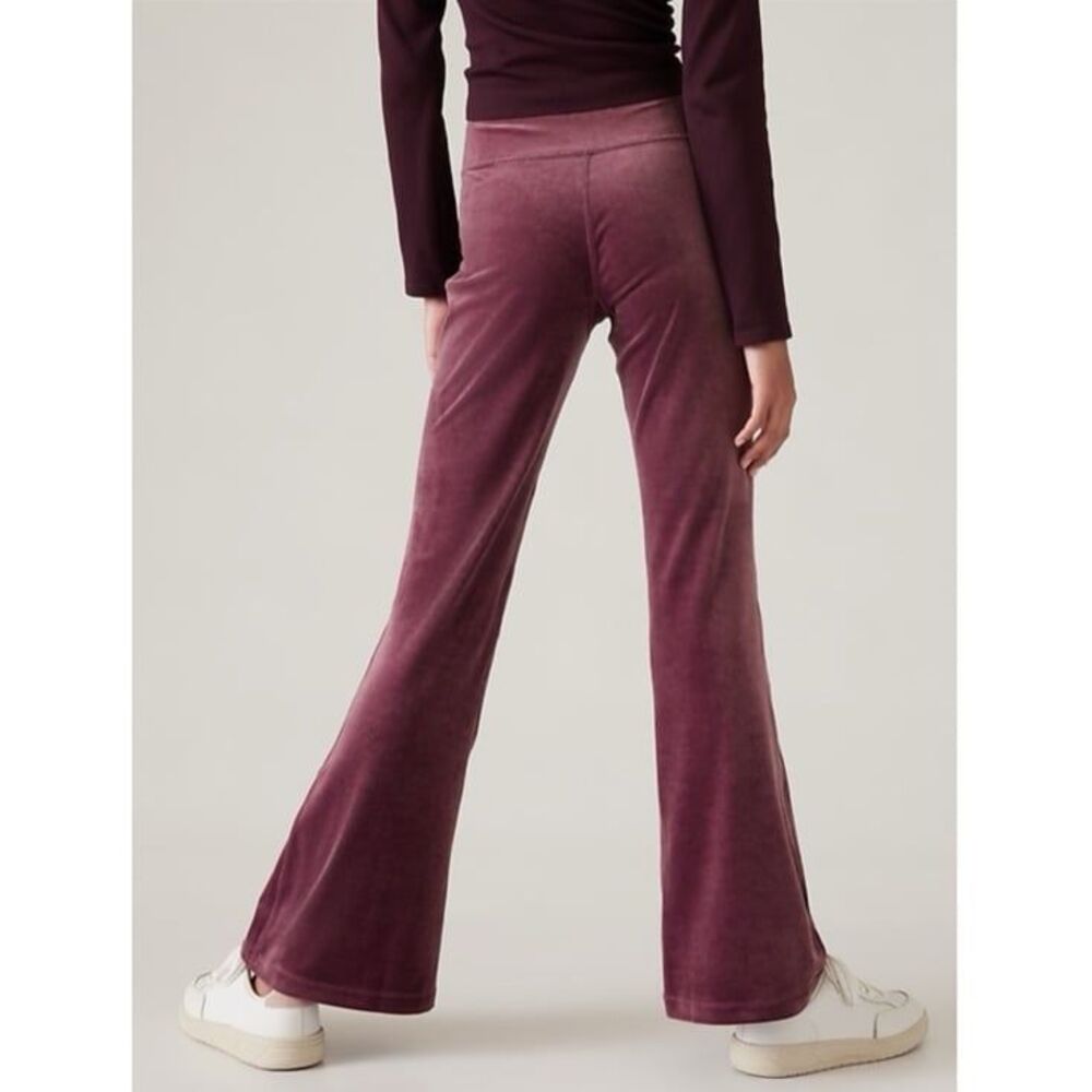 Athleta Girl Chit Chat Velvet Flare Pant in Aubergine Purple Size XL - Picture 3 of 7